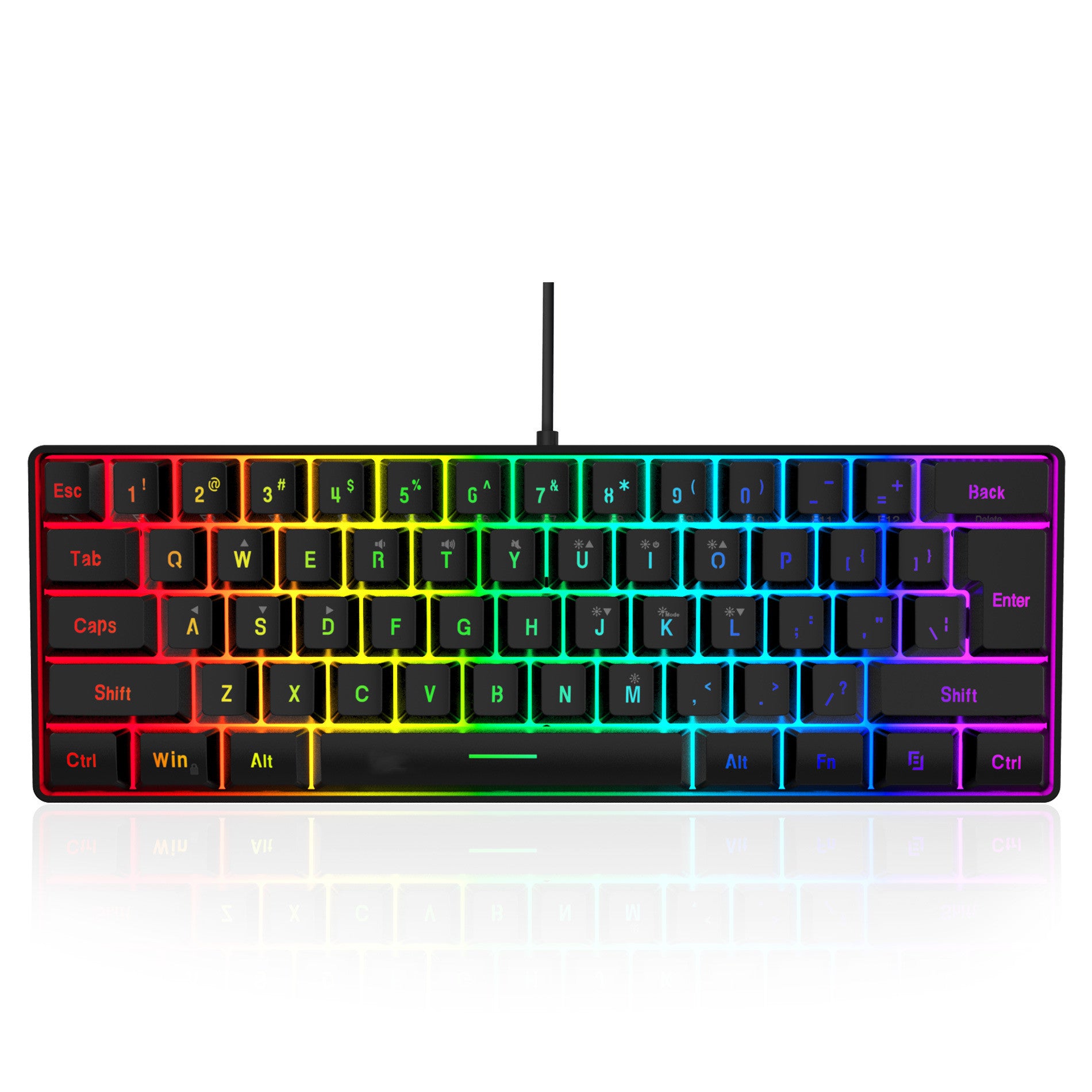 RGB 61 Keys Wired Gaming Membrane Keyboard
