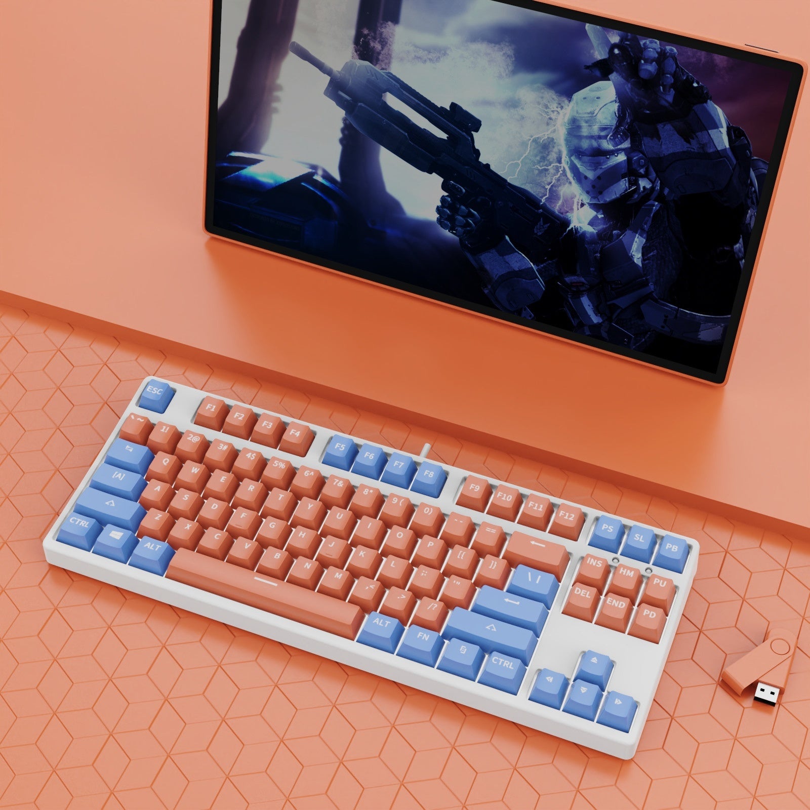 87 Key Two Colors Mechanical Keyboard