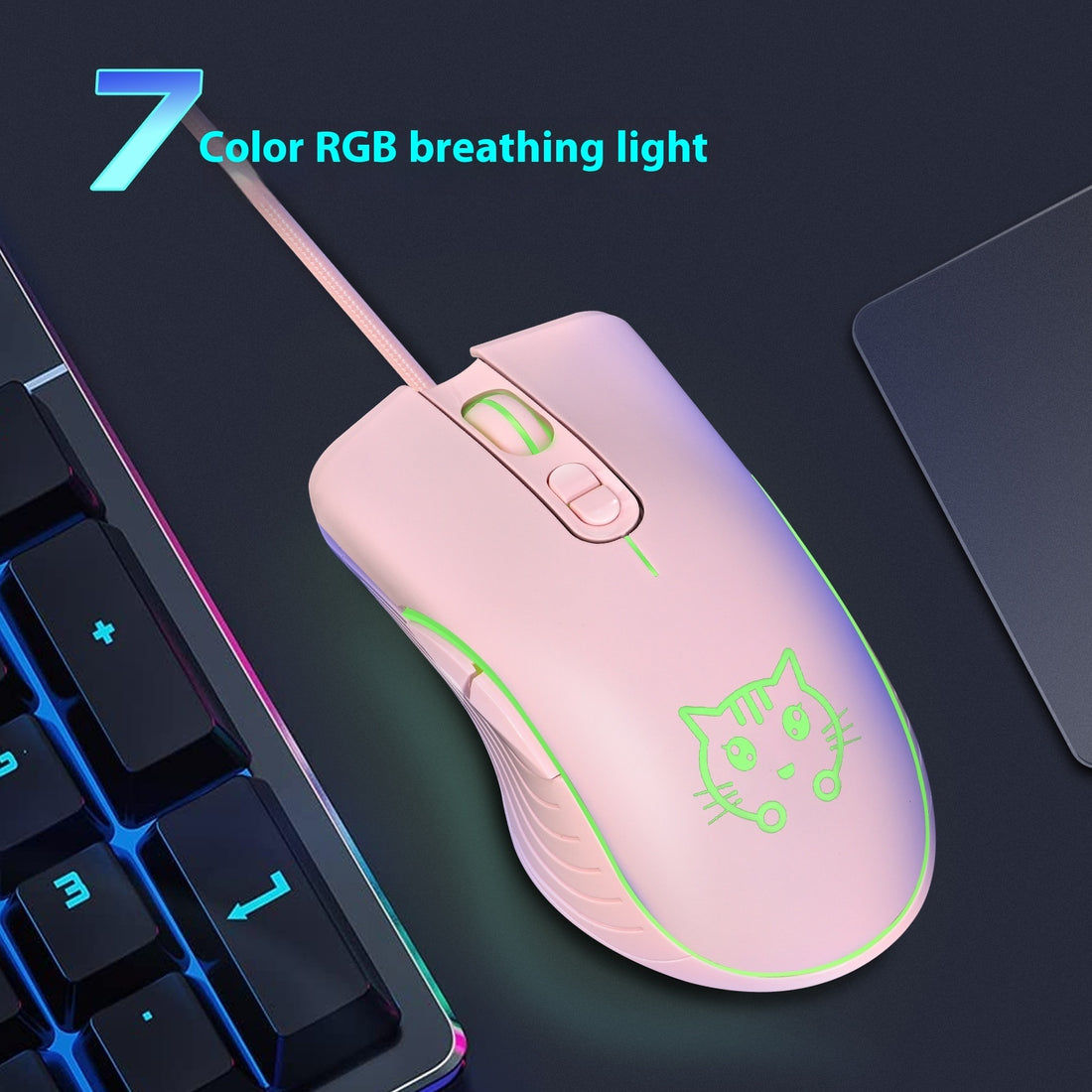 Cat Wired Gaming Electronic Sliding Mouse