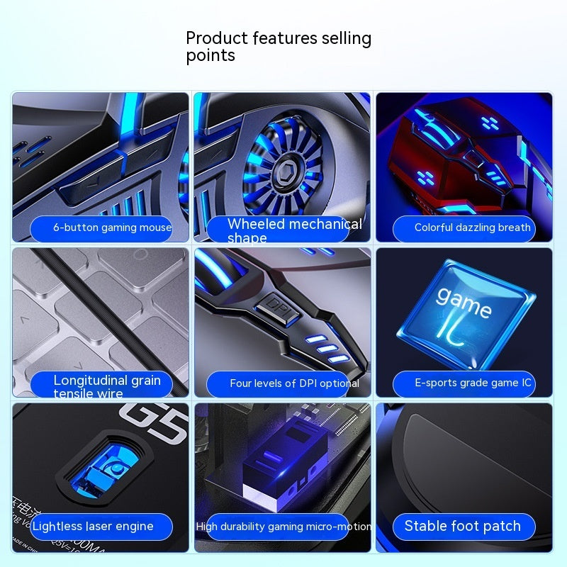 Wired Luminous Game E-sports Machinery Mouse