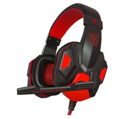 Gaming Headset black blue light headphones