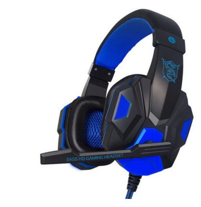 Gaming Headset black blue light headphones