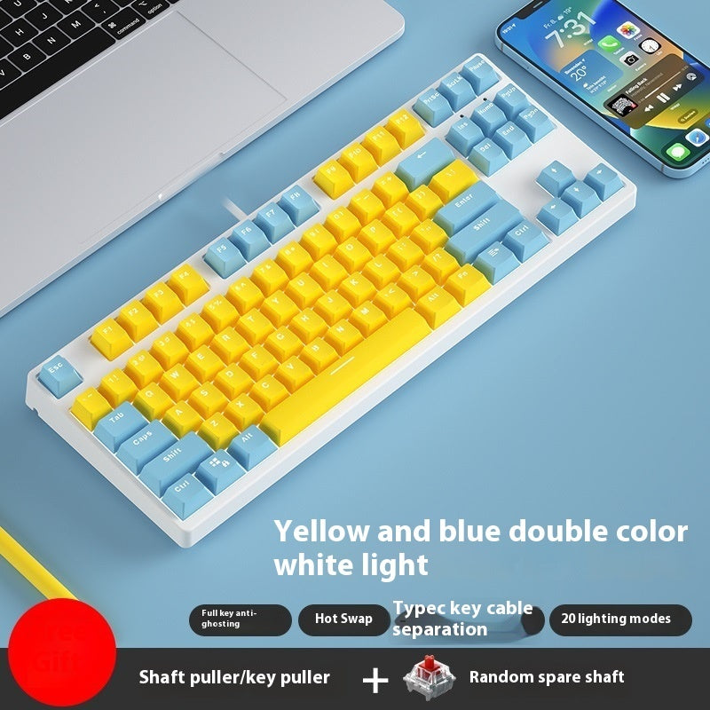 87 Key Two Colors Mechanical Keyboard