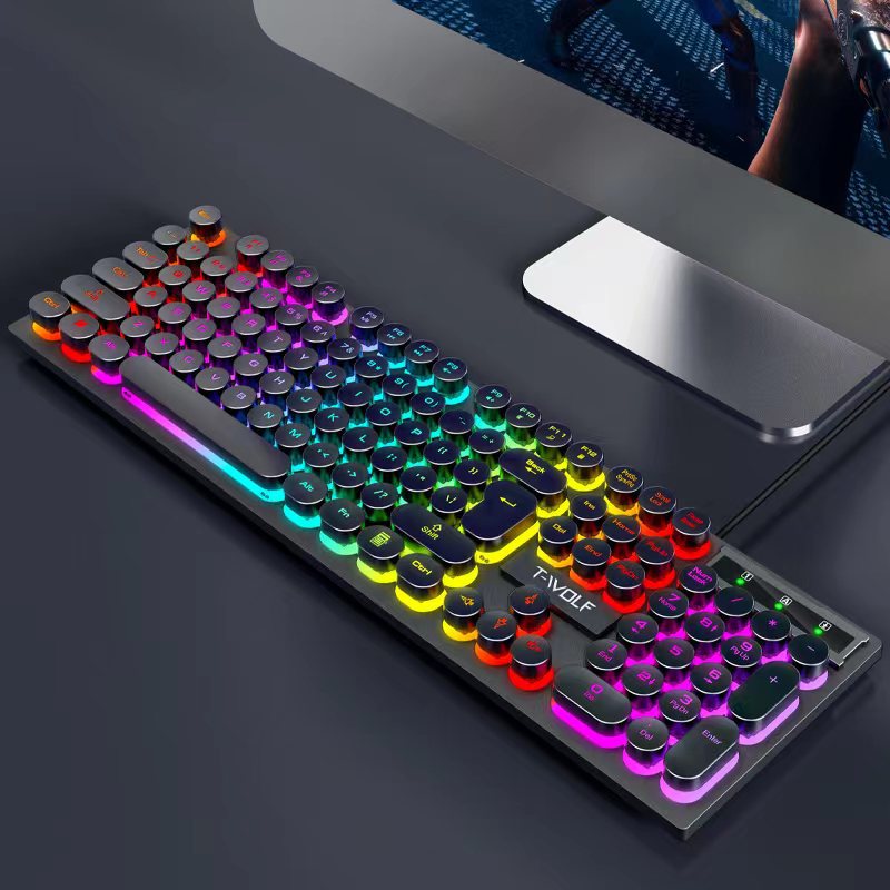 T80 Wired Retro Punk Glow Keyboard