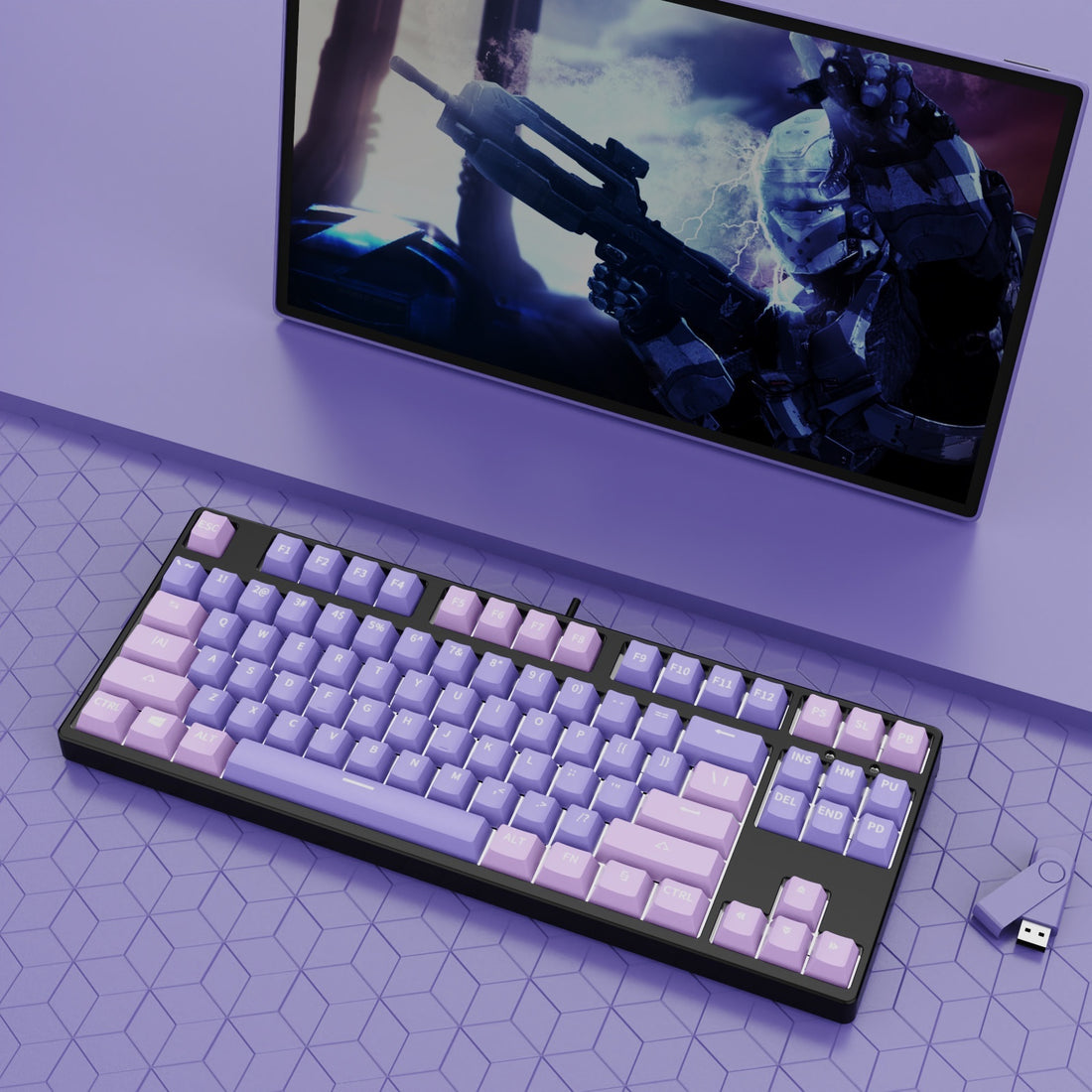 87 Key Two Colors Mechanical Keyboard