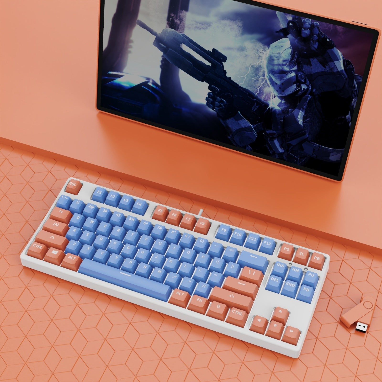 87 Key Two Colors Mechanical Keyboard