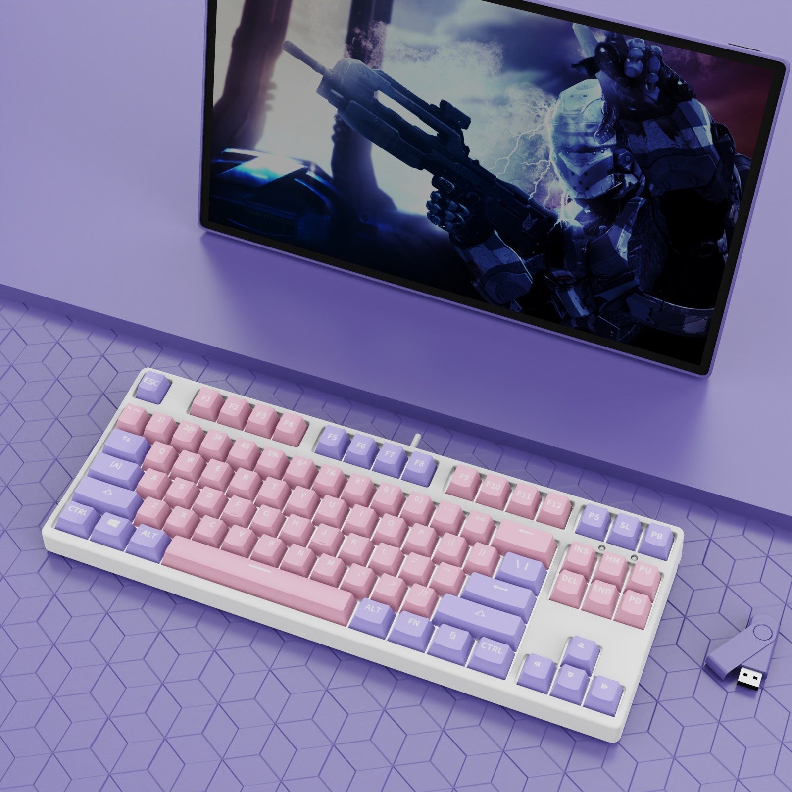 87 Key Two Colors Mechanical Keyboard