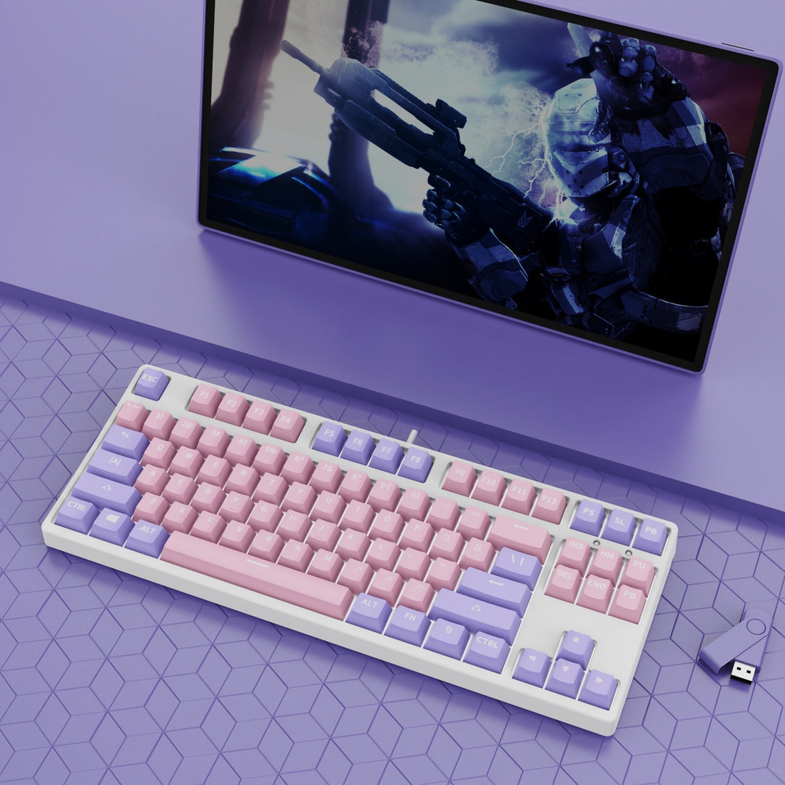 87 Key Two Colors Mechanical Keyboard