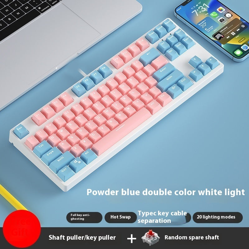 87 Key Two Colors Mechanical Keyboard