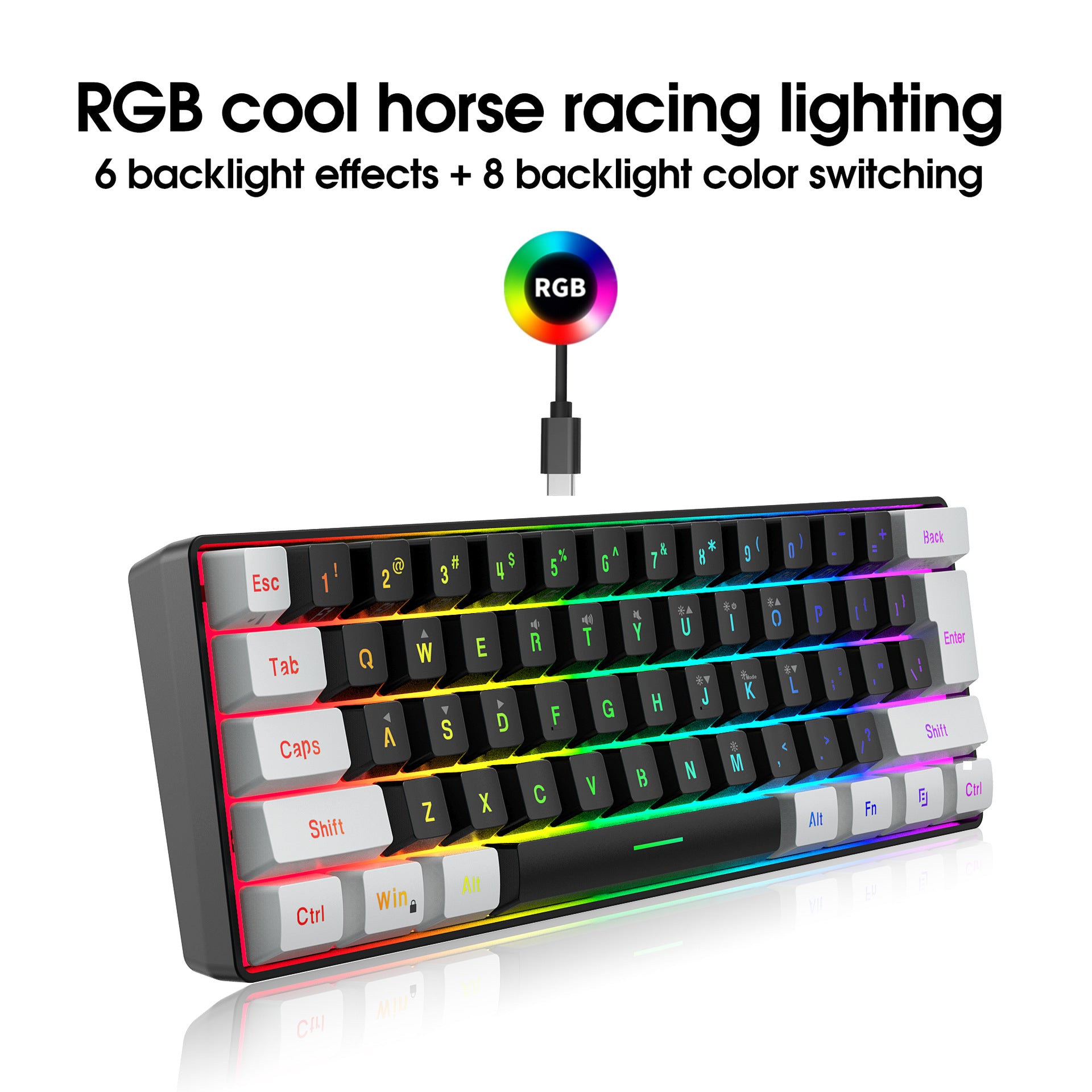 RGB 61 Keys Wired Gaming Membrane Keyboard