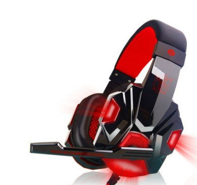 Gaming Headset black blue light headphones