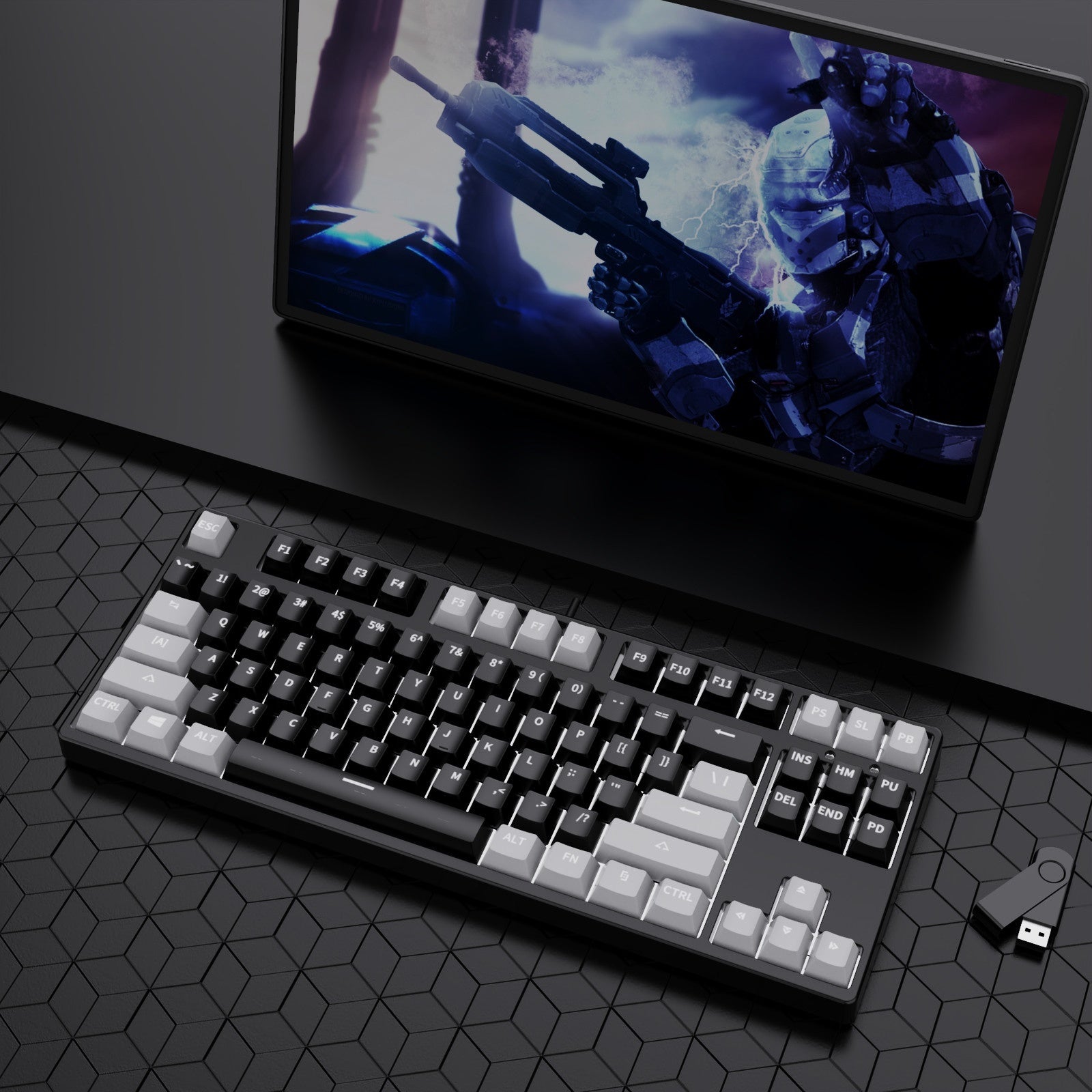 87 Key Two Colors Mechanical Keyboard