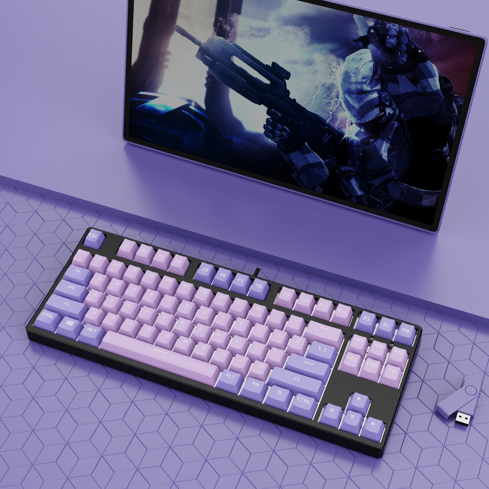 87 Key Two Colors Mechanical Keyboard