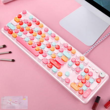 Macaron Wired Mechanical Keyboard And Mouse Set