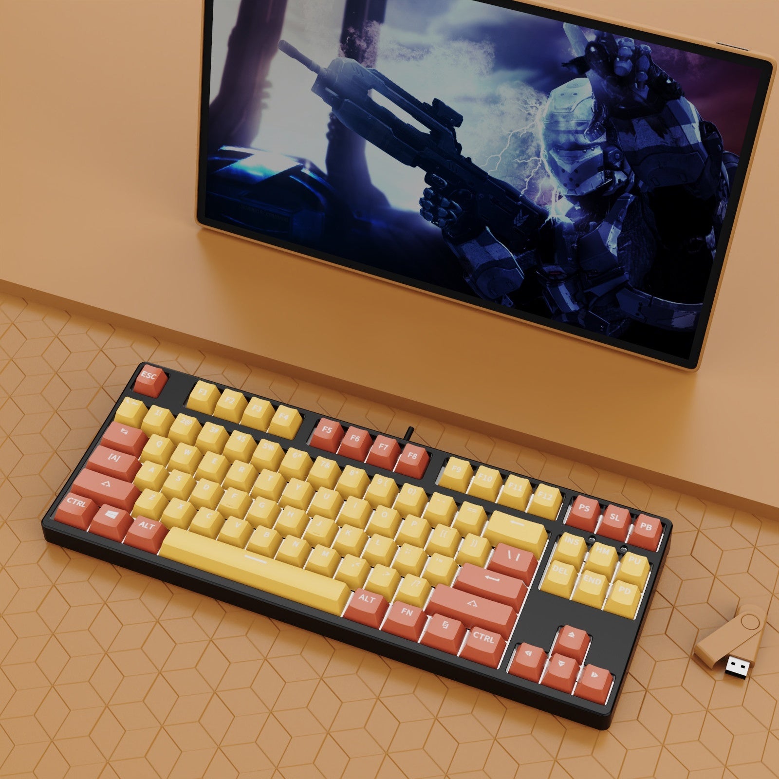 87 Key Two Colors Mechanical Keyboard