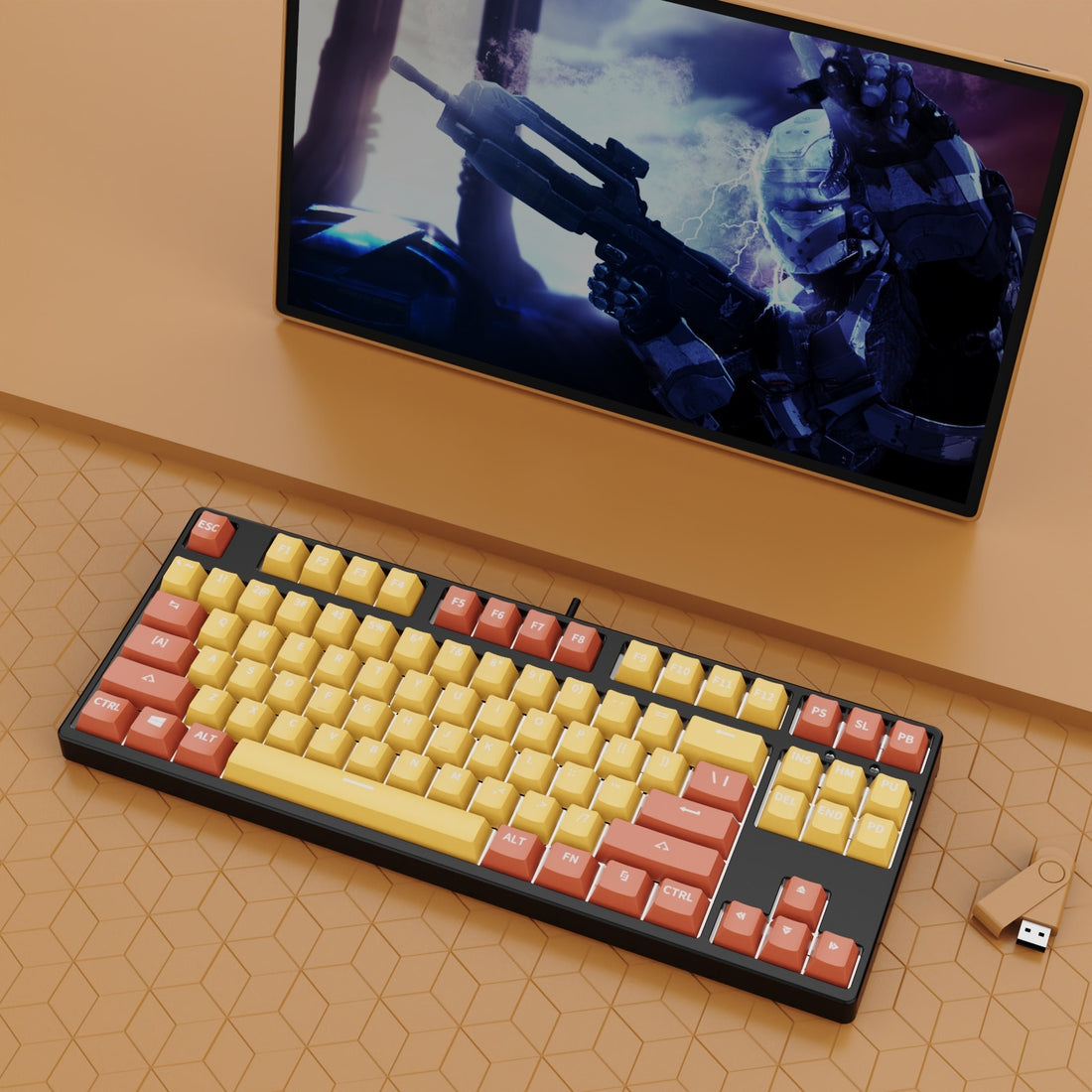 87 Key Two Colors Mechanical Keyboard