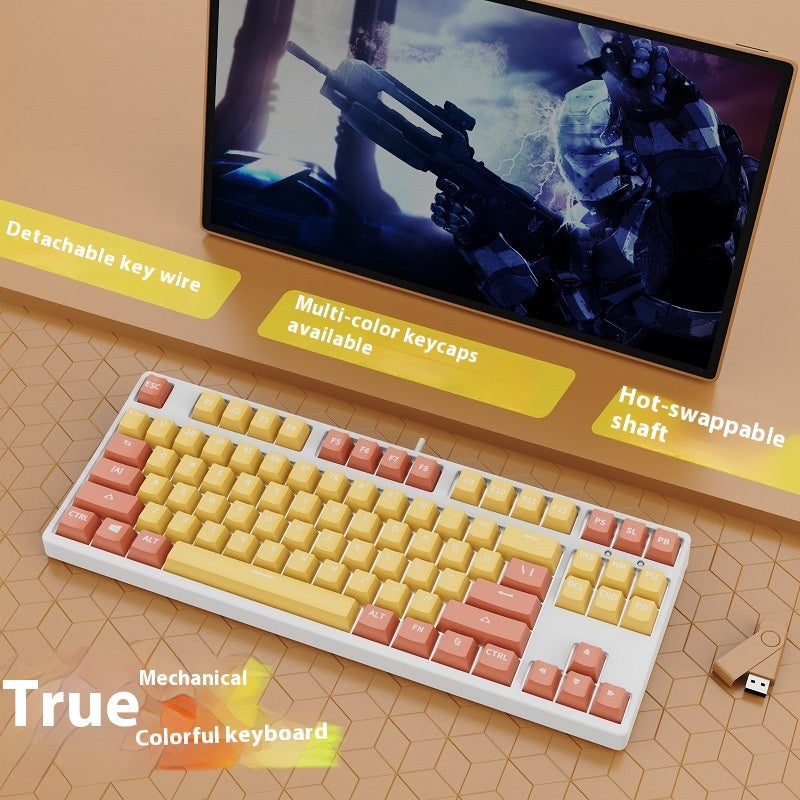 87 Key Two Colors Mechanical Keyboard