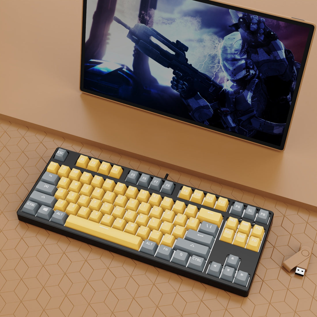 87 Key Two Colors Mechanical Keyboard