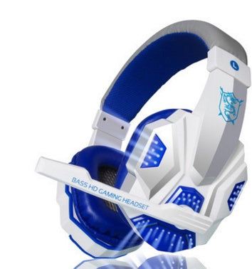 Gaming Headset black blue light headphones