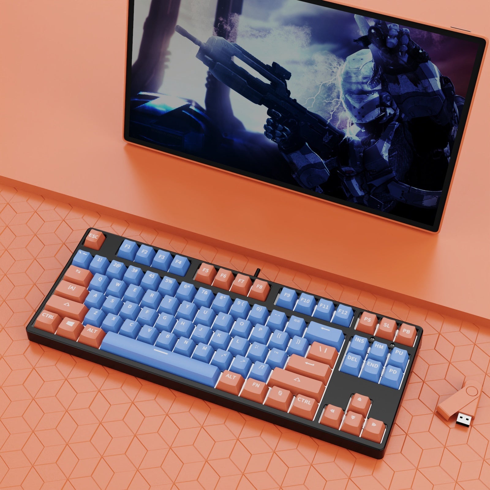 87 Key Two Colors Mechanical Keyboard