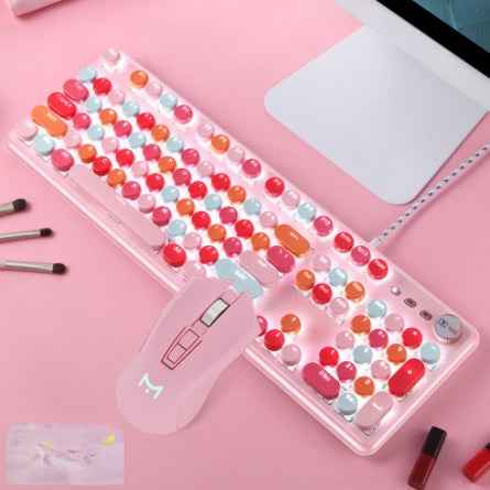Macaron Wired Mechanical Keyboard And Mouse Set