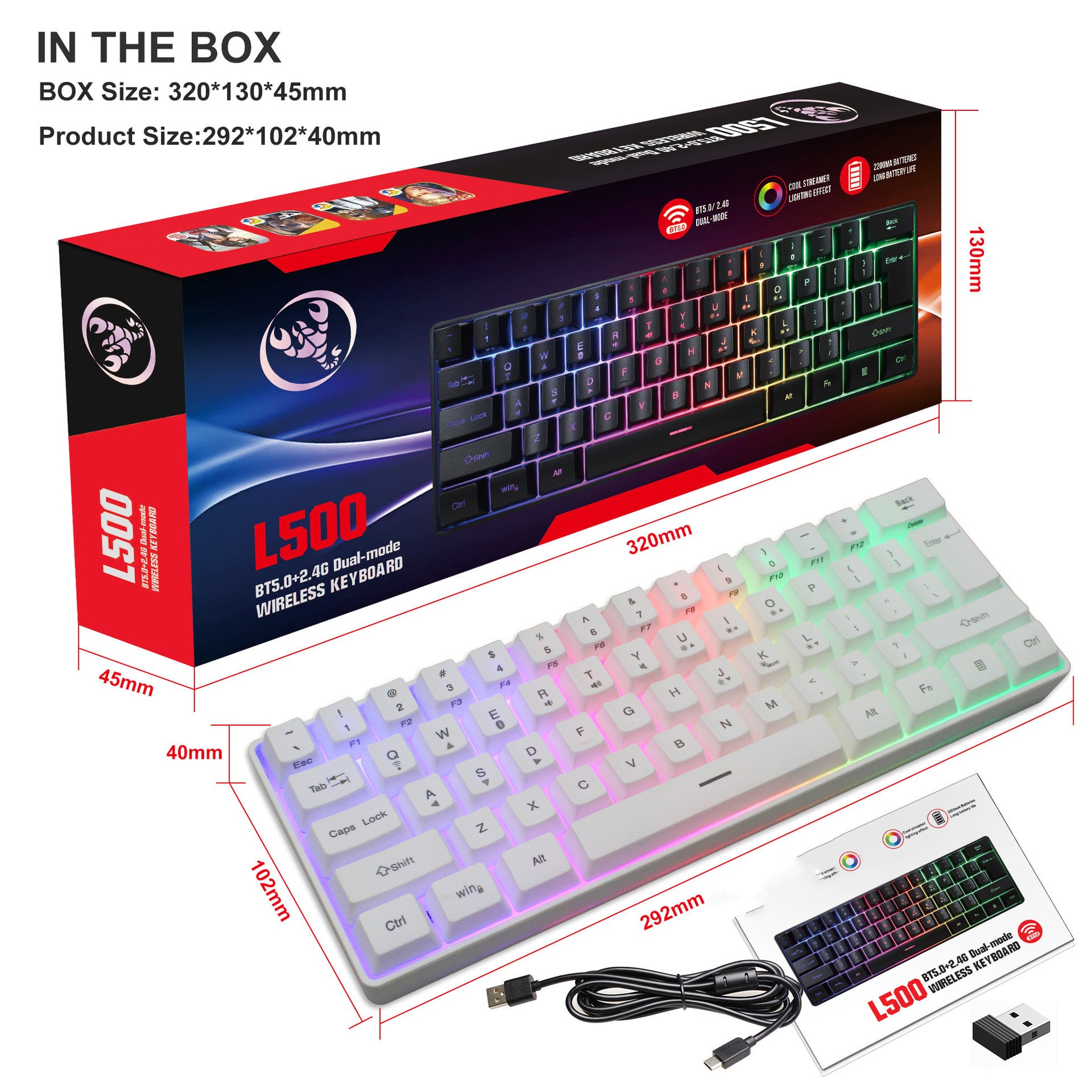 RGB 61 Keys Wired Gaming Membrane Keyboard