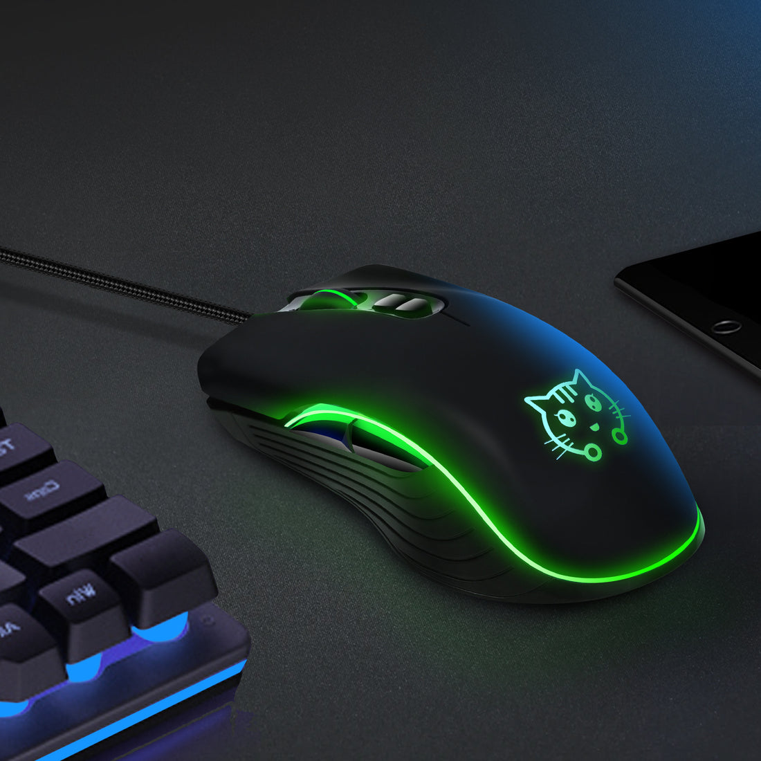 Cat Wired Gaming Electronic Sliding Mouse