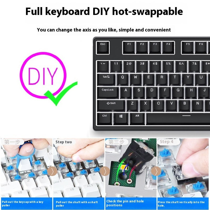 87 Key Two Colors Mechanical Keyboard