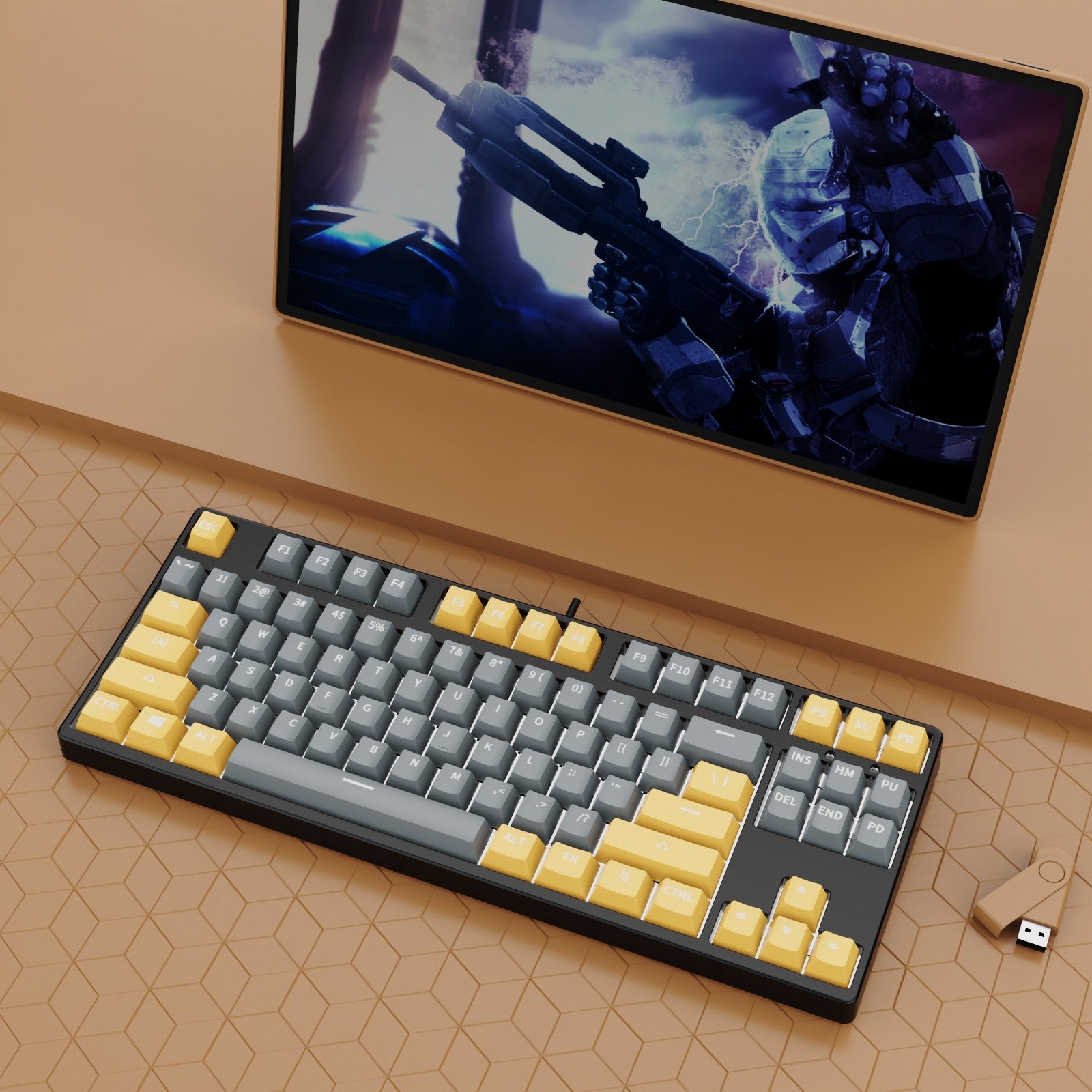 87 Key Two Colors Mechanical Keyboard