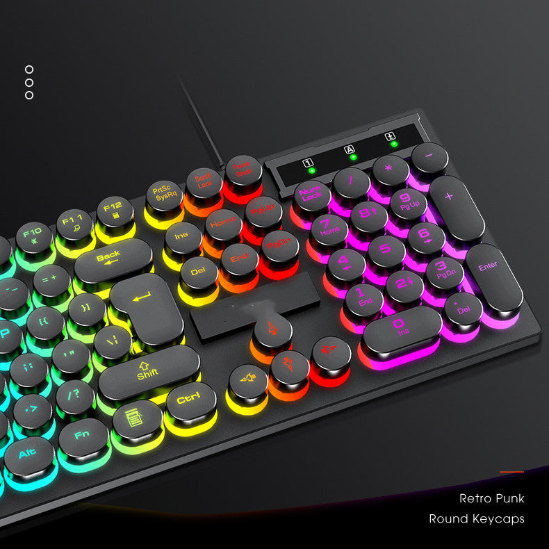 T80 Wired Retro Punk Glow Keyboard
