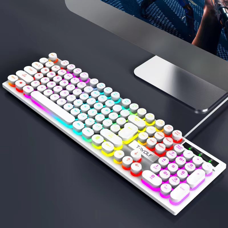 T80 Wired Retro Punk Glow Keyboard
