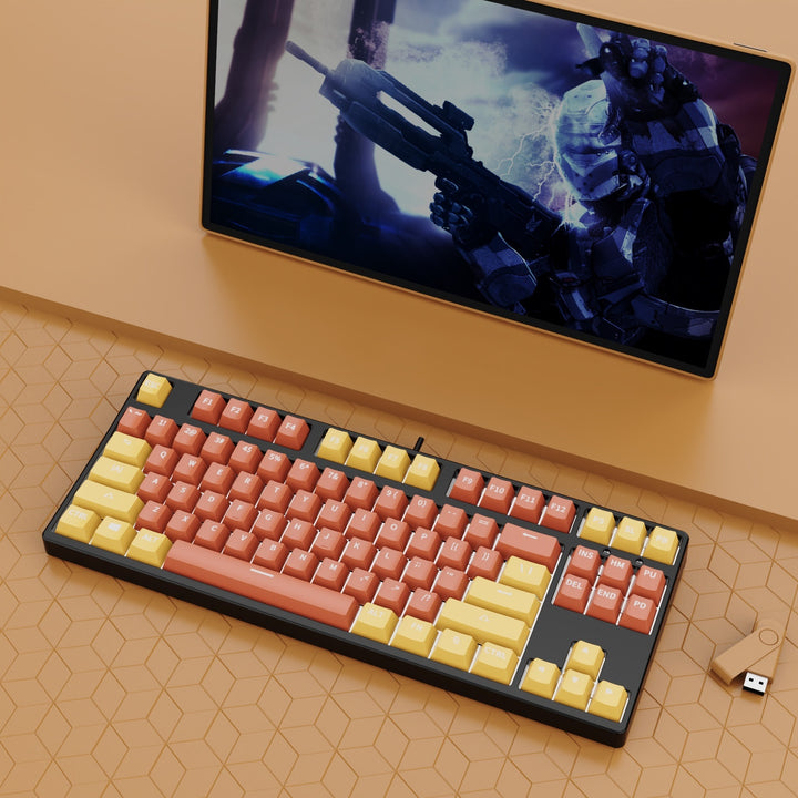 87 Key Two Colors Mechanical Keyboard