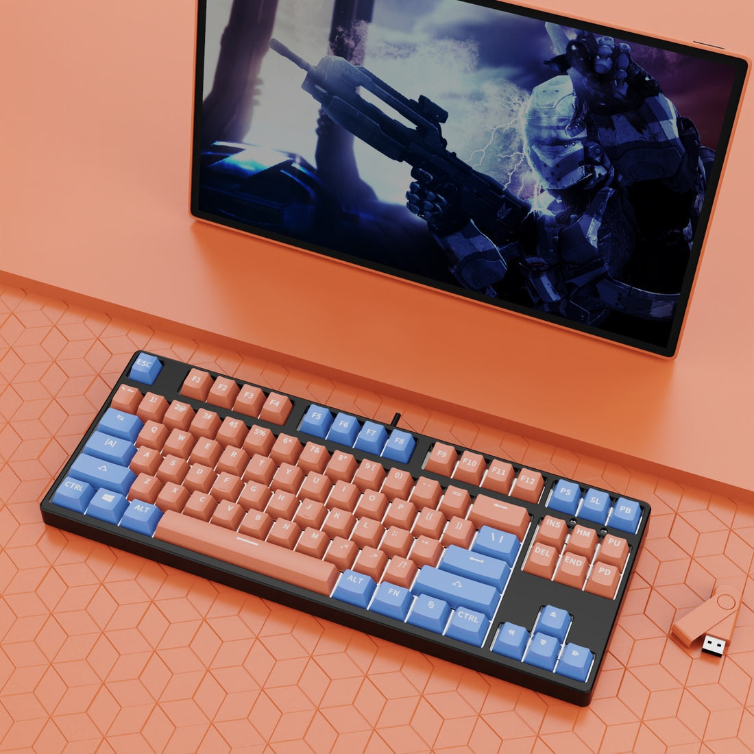 87 Key Two Colors Mechanical Keyboard