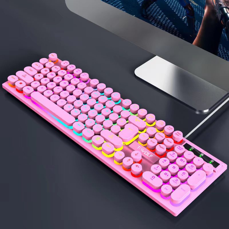 T80 Wired Retro Punk Glow Keyboard