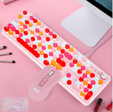 Macaron Wired Mechanical Keyboard And Mouse Set