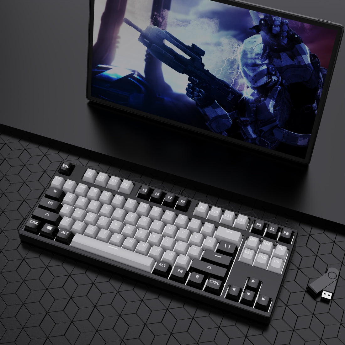 87 Key Two Colors Mechanical Keyboard
